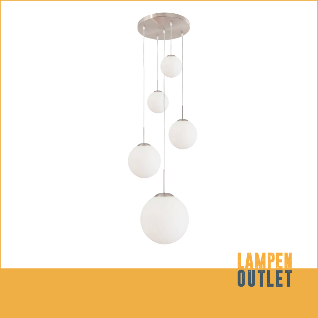 Pendelleuchte Bollique Nickel matt weiss